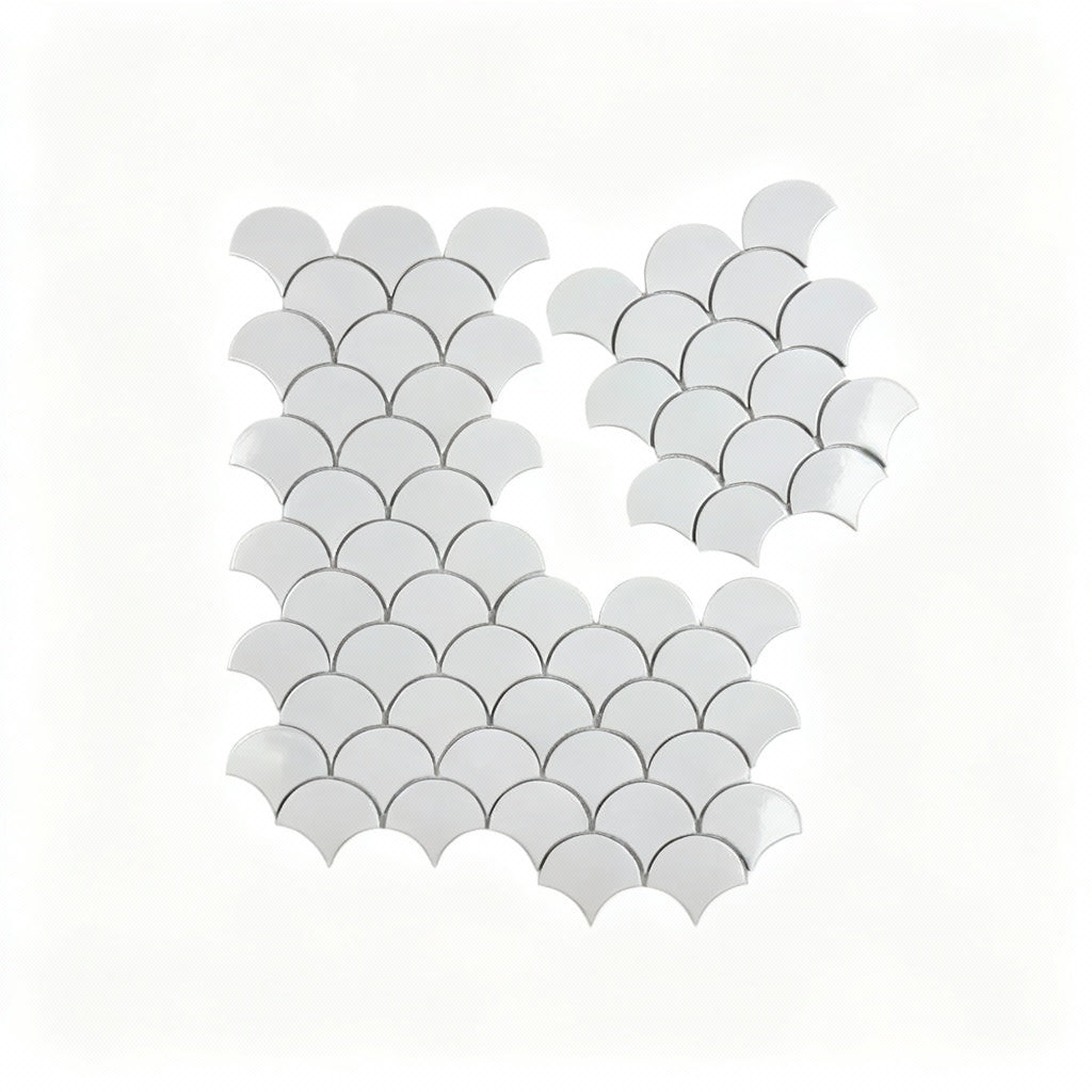 Vicenza Grace Pure White Fan-Shape Porcelain Mosaic