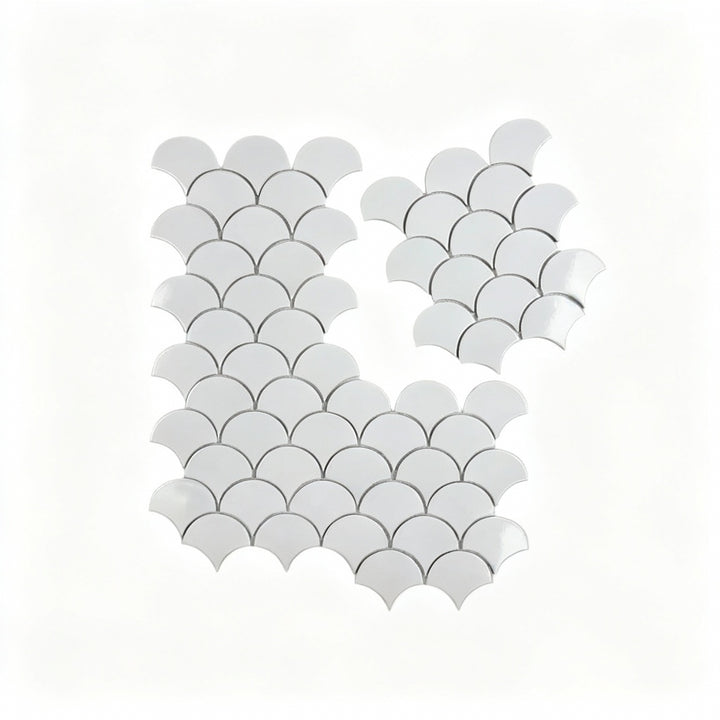Vicenza Grace Pure White Fan-Shape Porcelain Mosaic