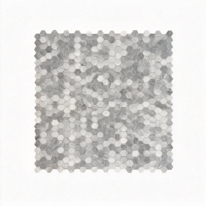 Regalia Luxury Series Bardiglio Polished Hexagon Marble Mosaic