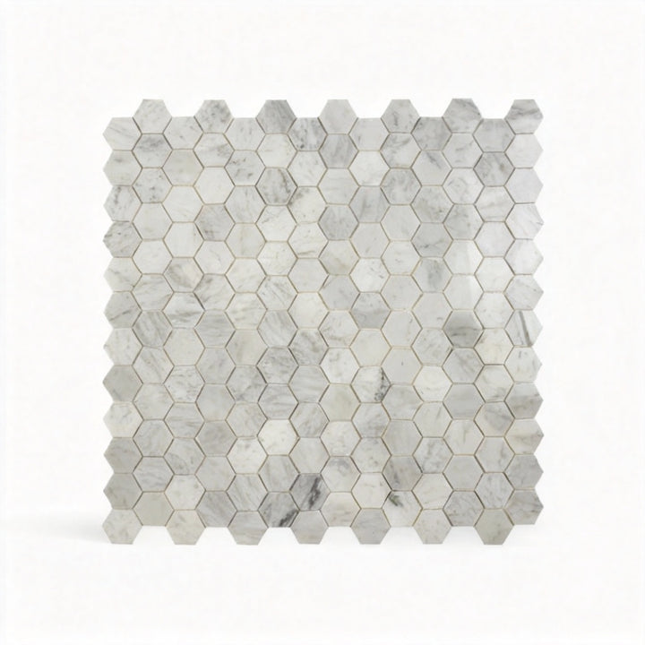 Regalia Luxury Carrara White Polished Hexagon Marble Mosaic