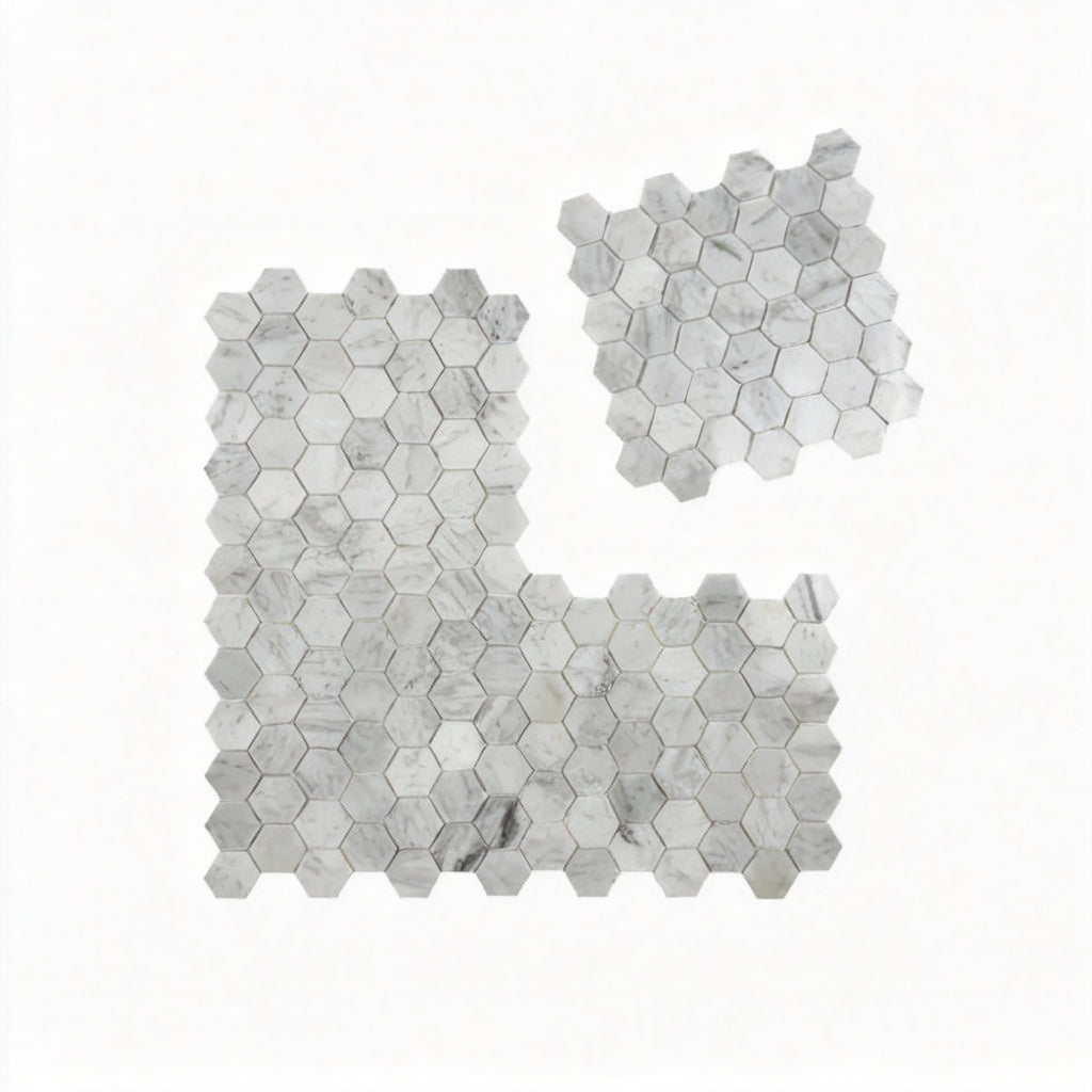 Regalia Luxury Carrara White Polished Hexagon Marble Mosaic