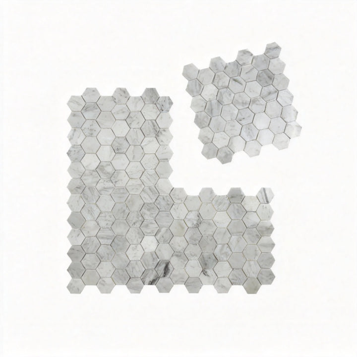 Regalia Luxury Carrara White Polished Hexagon Marble Mosaic