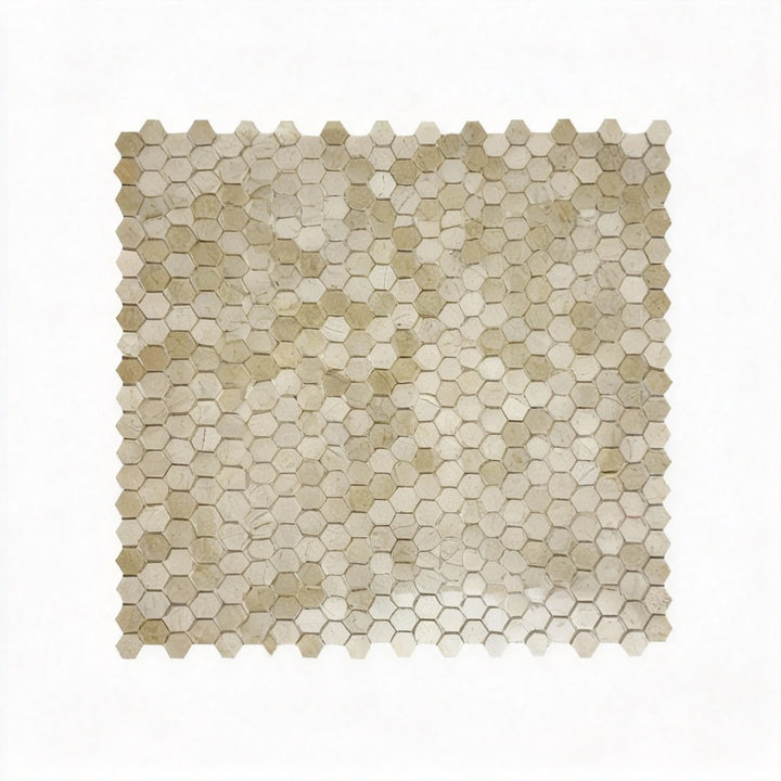 Regalia Luxury Cream Marfil Polished Hexagon Marble Mosaic