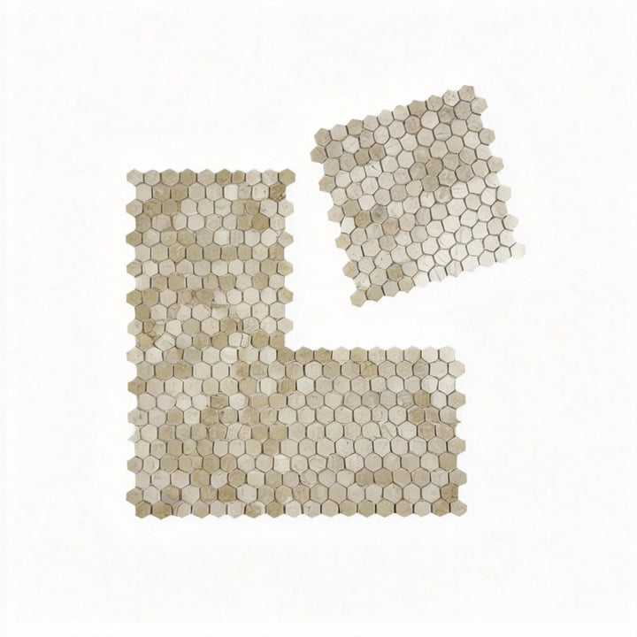 Regalia Luxury Cream Marfil Polished Hexagon Marble Mosaic