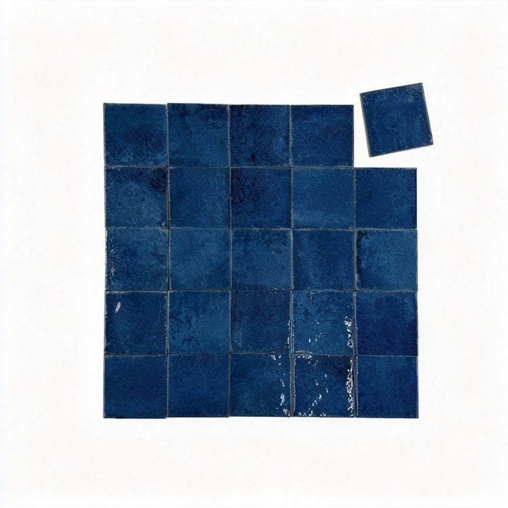 Cerulean Glow Glossy Porcelain Subway Tile