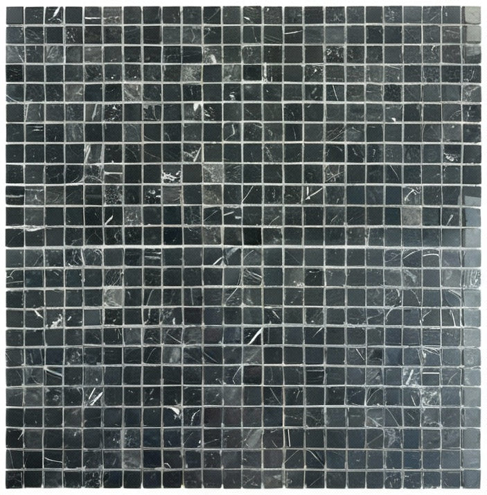 Eternal Marble Black Marquina Polished Marble Mosaic