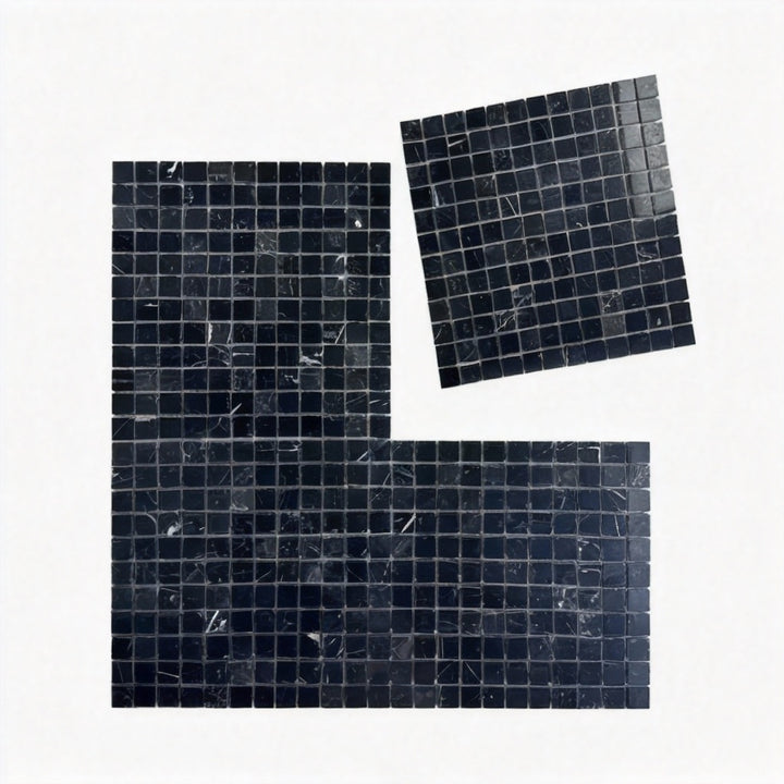 Eternal Marble Black Marquina Polished Marble Mosaic