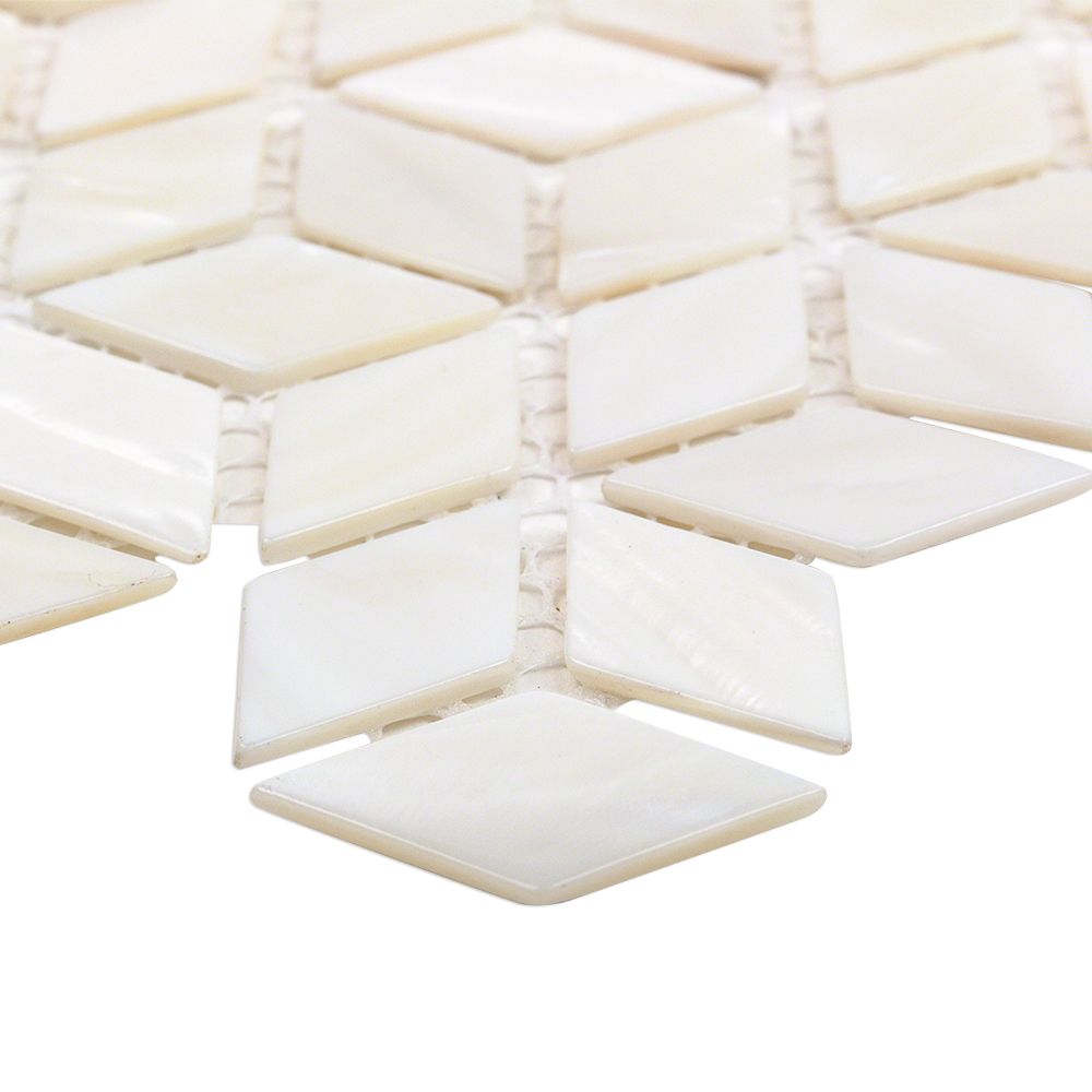 Oyster White Mother of Pearl Illusion Polished Mosaic Tile