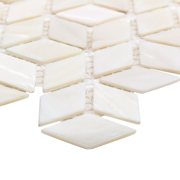 Oyster White Mother of Pearl Illusion Polished Mosaic Tile