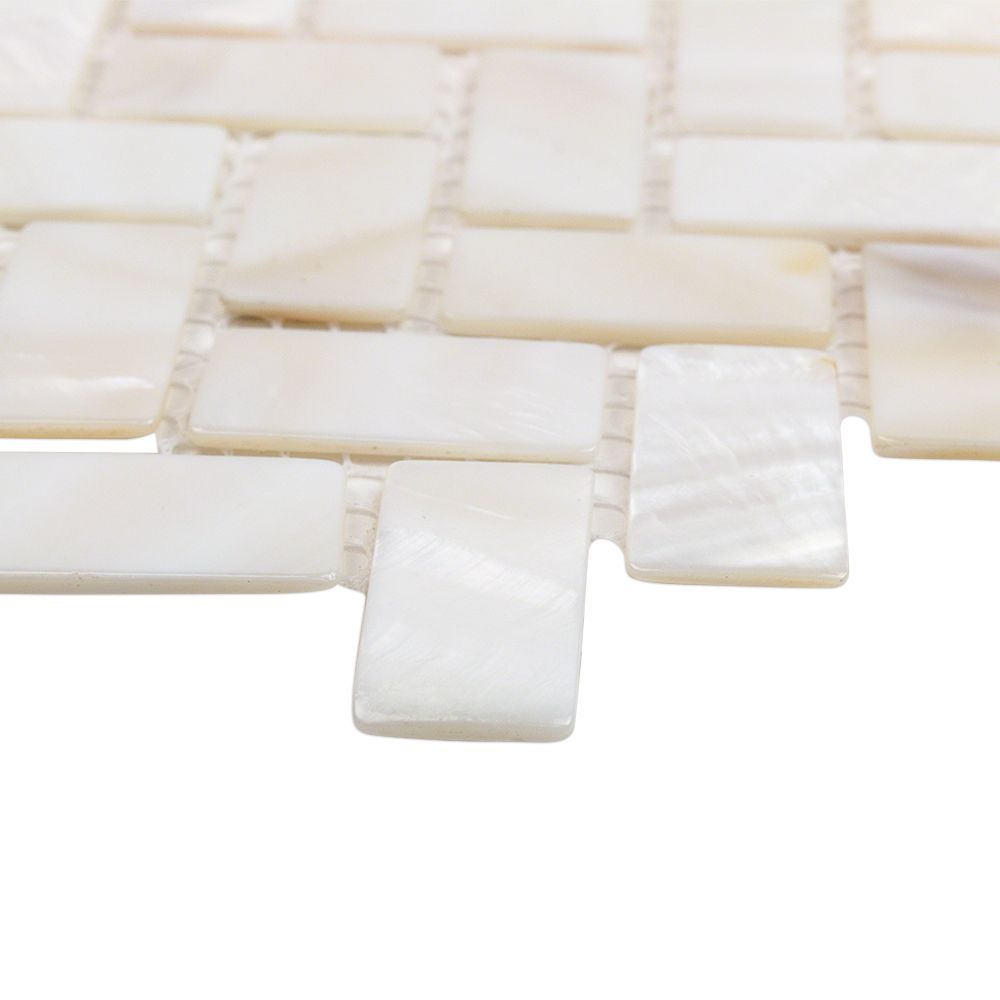 Mother of Pearl Oyster Herringbone Shell Mosaic Tile