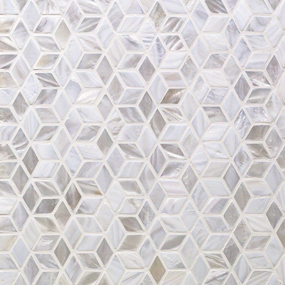 Oyster White Mother of Pearl Illusion Polished Mosaic Tile