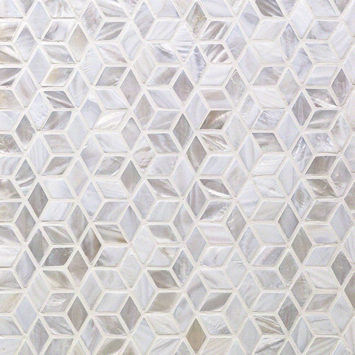 Oyster White Mother of Pearl Illusion Polished Mosaic Tile