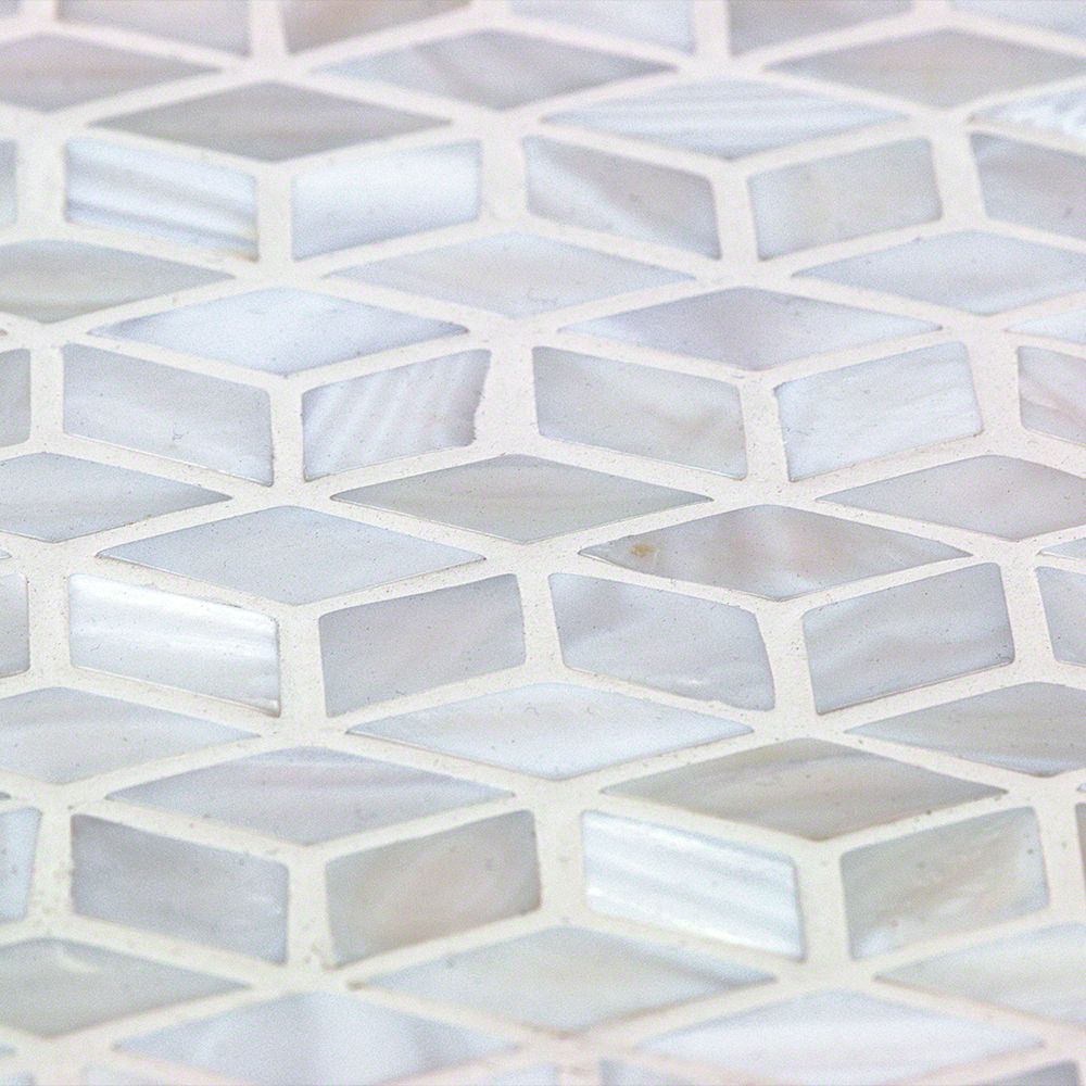 Oyster White Mother of Pearl Illusion Polished Mosaic Tile