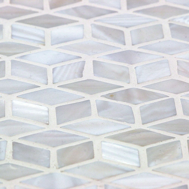 Oyster White Mother of Pearl Illusion Polished Mosaic Tile