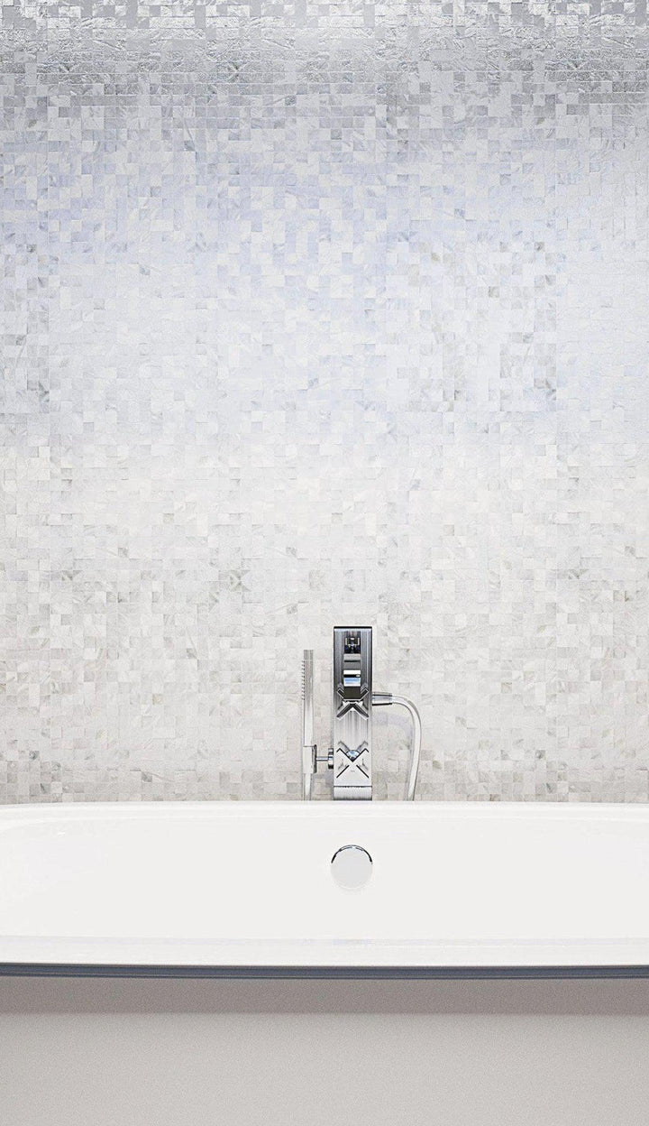 Pearl White Mother Of Shell Tight Joints Square Mosaic