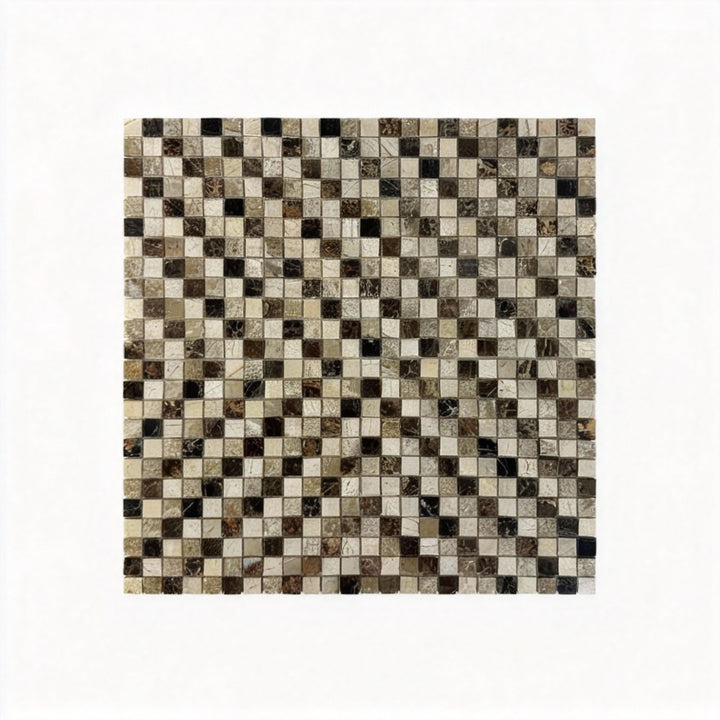 Eternal Marble Dark Emperador, Light Emperador & Crema Marfil Polished Marble Mosaic