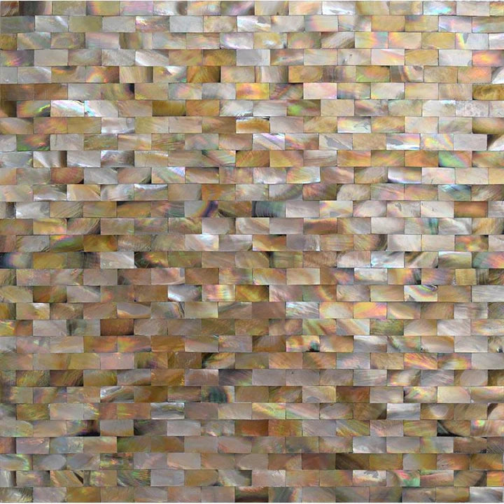 Mother Of Pearl Gold Bricks Mosaic Tile