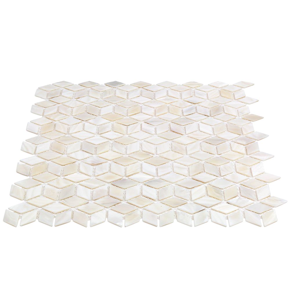 Oyster White Mother of Pearl Illusion Polished Mosaic Tile