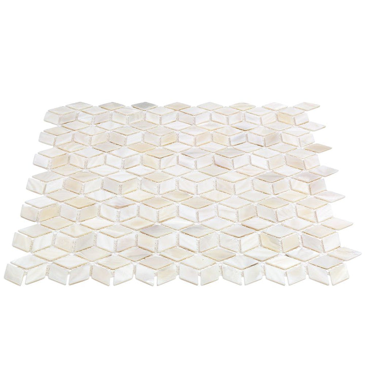 Oyster White Mother of Pearl Illusion Polished Mosaic Tile