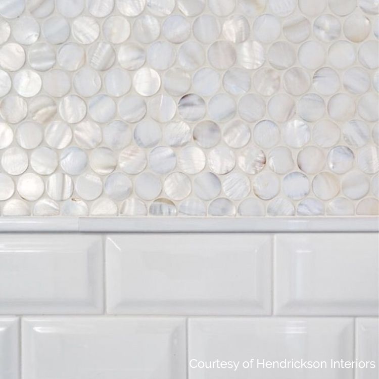Oyster White Pearl Penny Round Polished Mosaic Tile