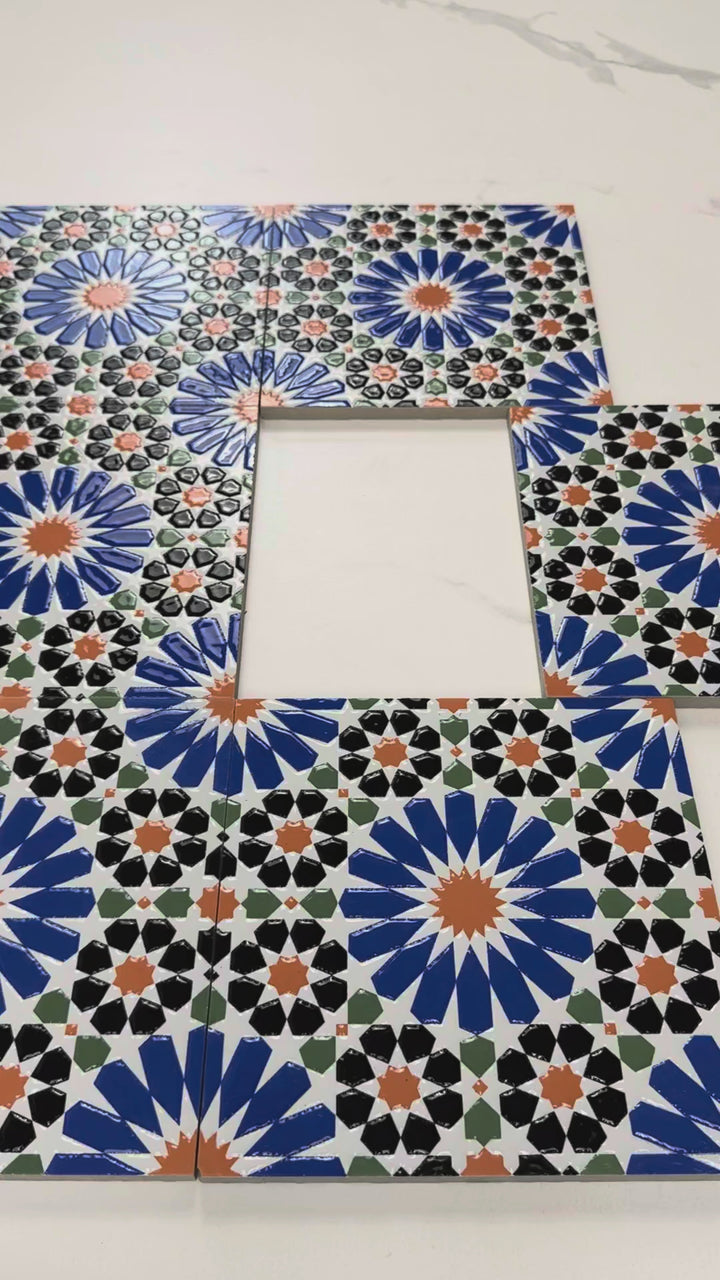 Opulent Bazaar Moroccan Style Glossy Ceramic Tile Pattern