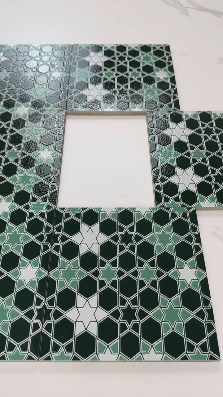Zellige Amana Moroccan Style Glossy Ceramic Tile  Pattern