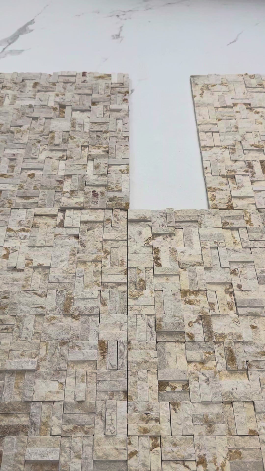 Aurora Luxe Sunny Beige Split Surface Marble Mosaic