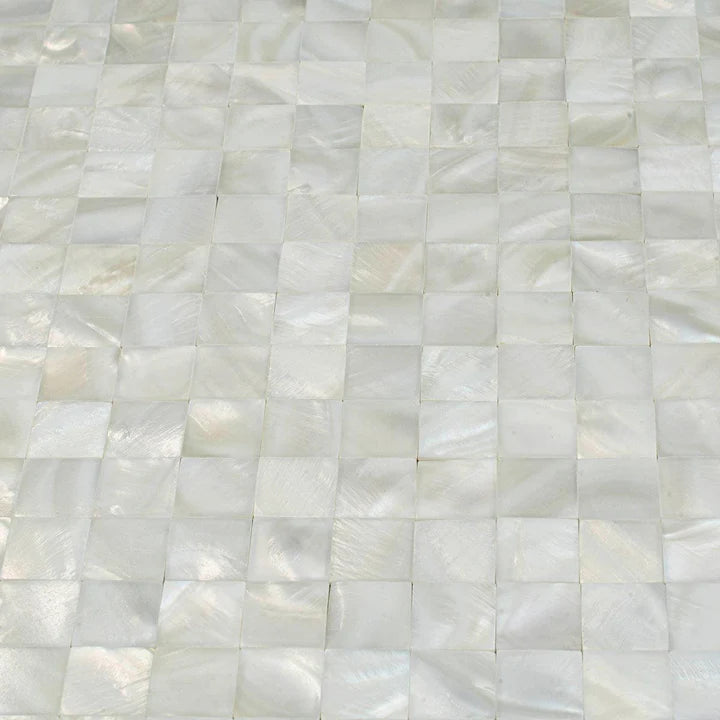Pearl White Mother Of Shell Tight Joints Square Mosaic