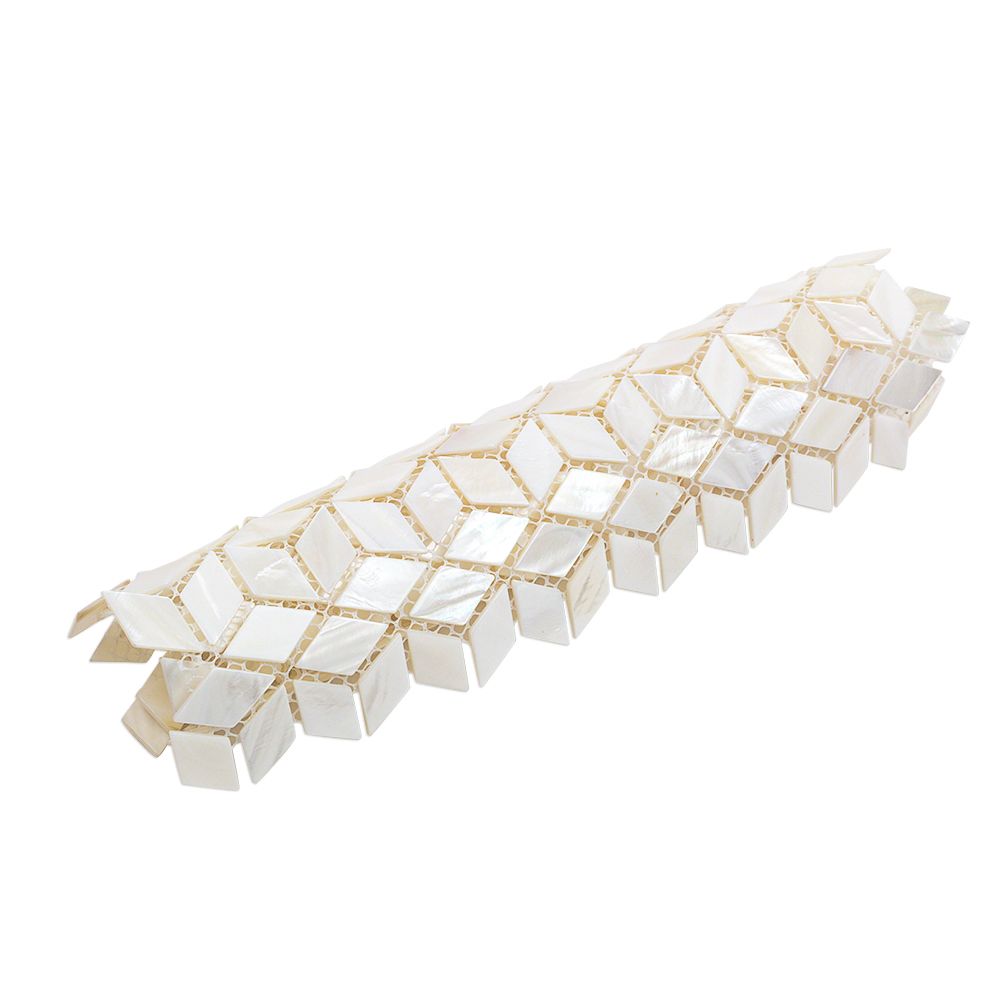 Oyster White Mother of Pearl Illusion Polished Mosaic Tile