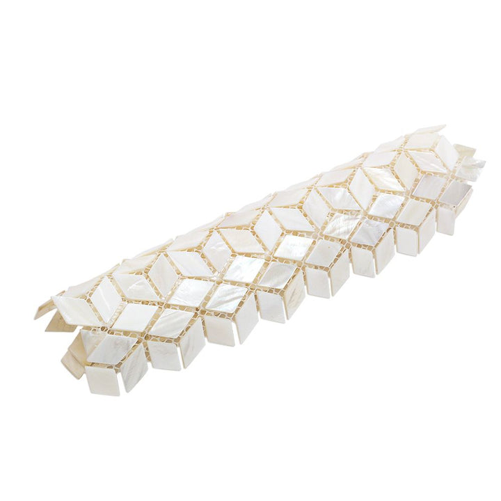 Oyster White Mother of Pearl Illusion Polished Mosaic Tile
