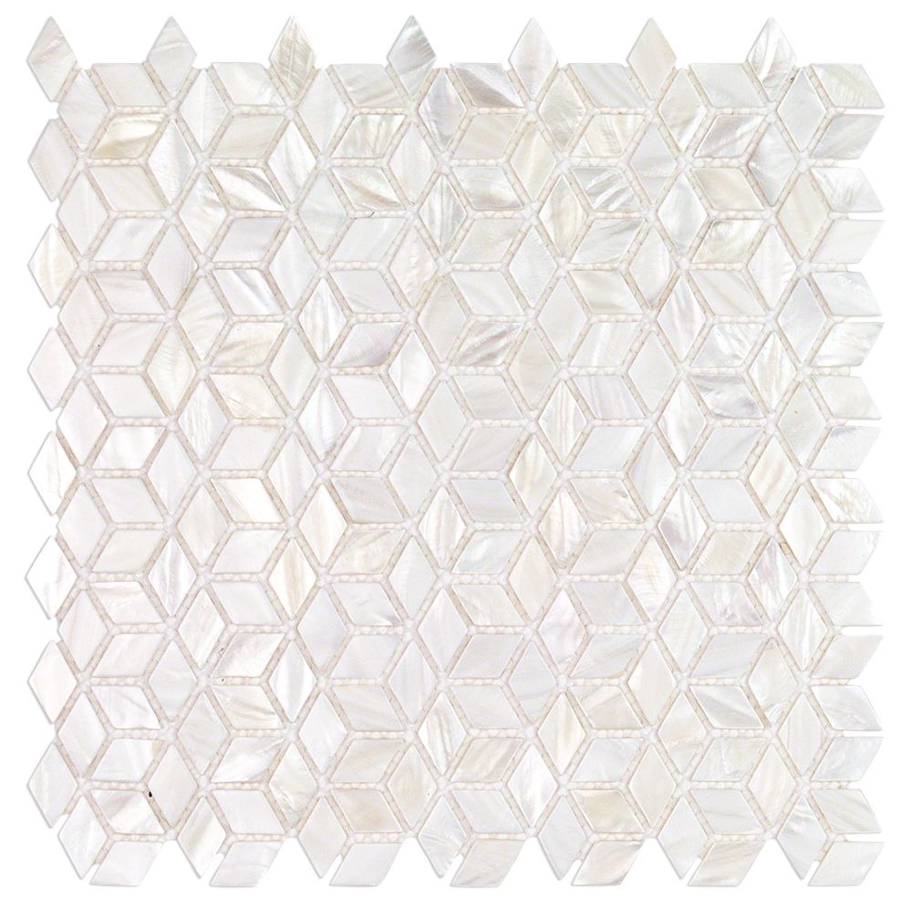 Oyster White Mother of Pearl Illusion Polished Mosaic Tile