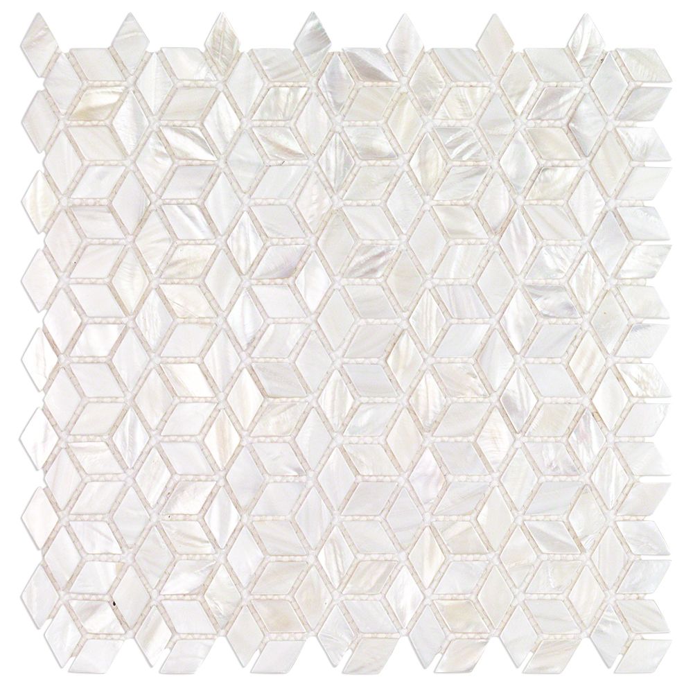 Oyster White Mother of Pearl Illusion Polished Mosaic Tile