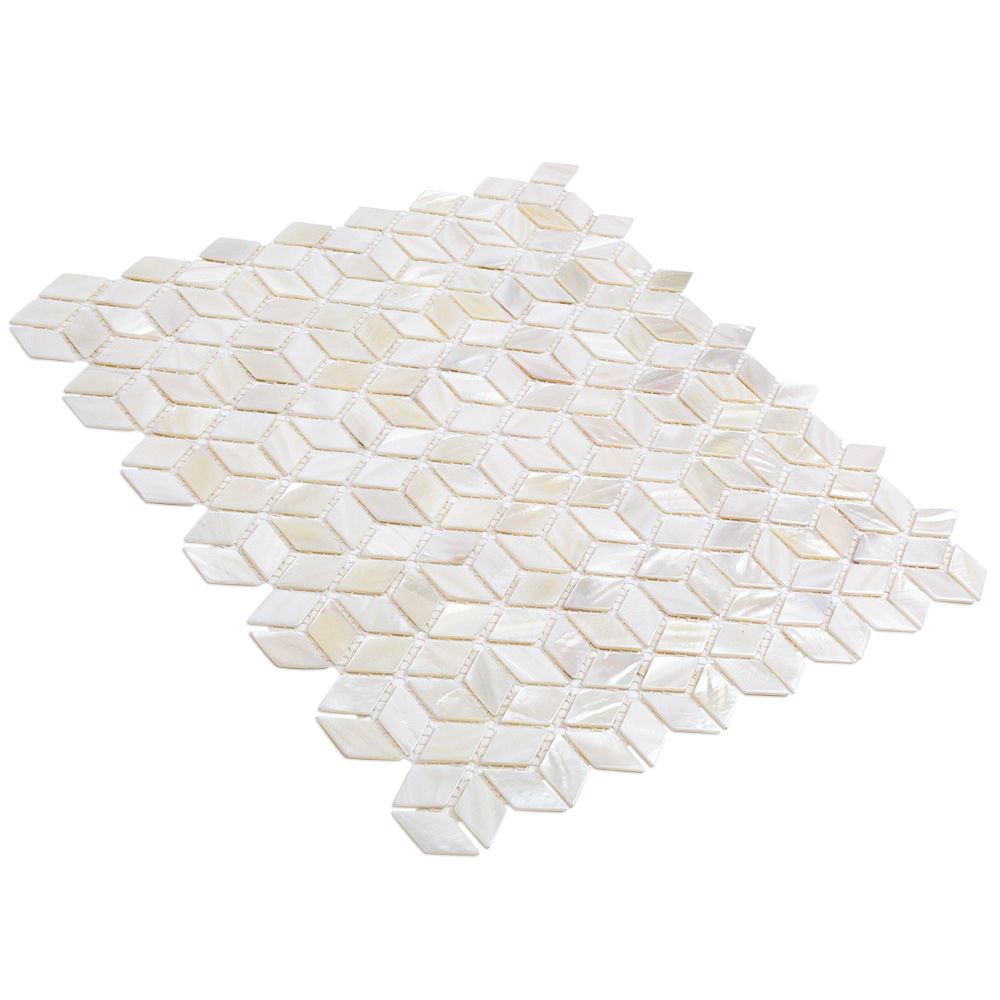 Oyster White Mother of Pearl Illusion Polished Mosaic Tile